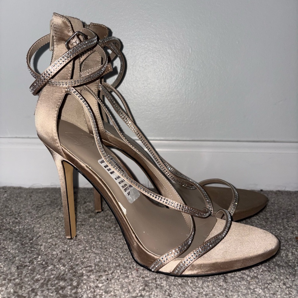 AAJ by Aminah-Aminah Abdul Jillill New Rhinestone Ankle-Tie High Heel